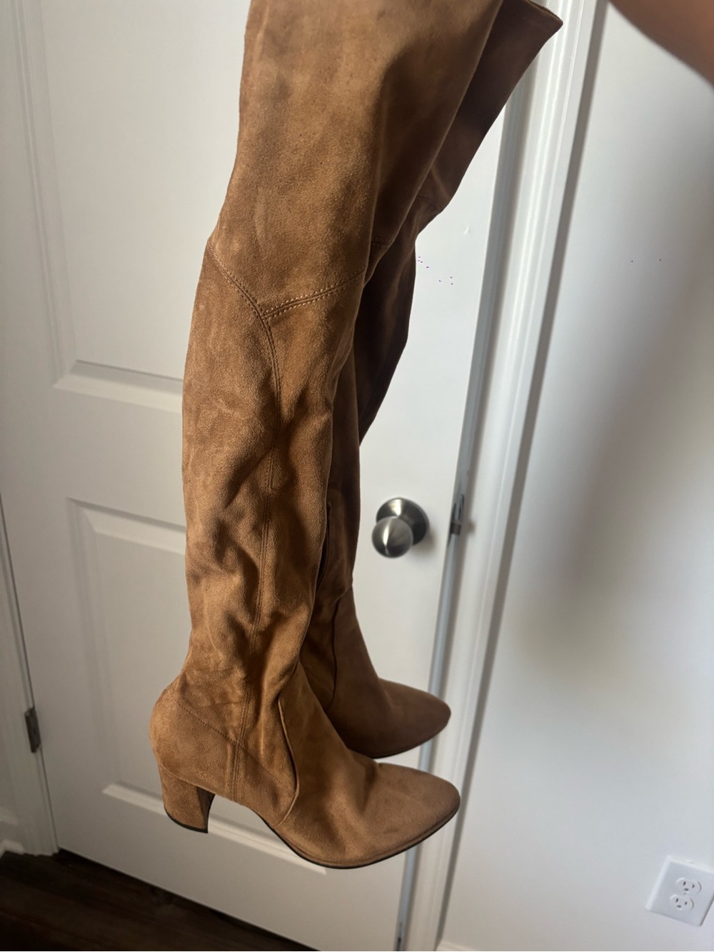 Marc Fisher Tall Suede Over-the-Knee Boots in Cognac Brown